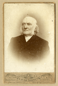 107179 Portret van E.F.M. Wolf, geboren 1829, predikant bij de Nederlands Hervormde gemeente te Utrecht (1870-1894), ...